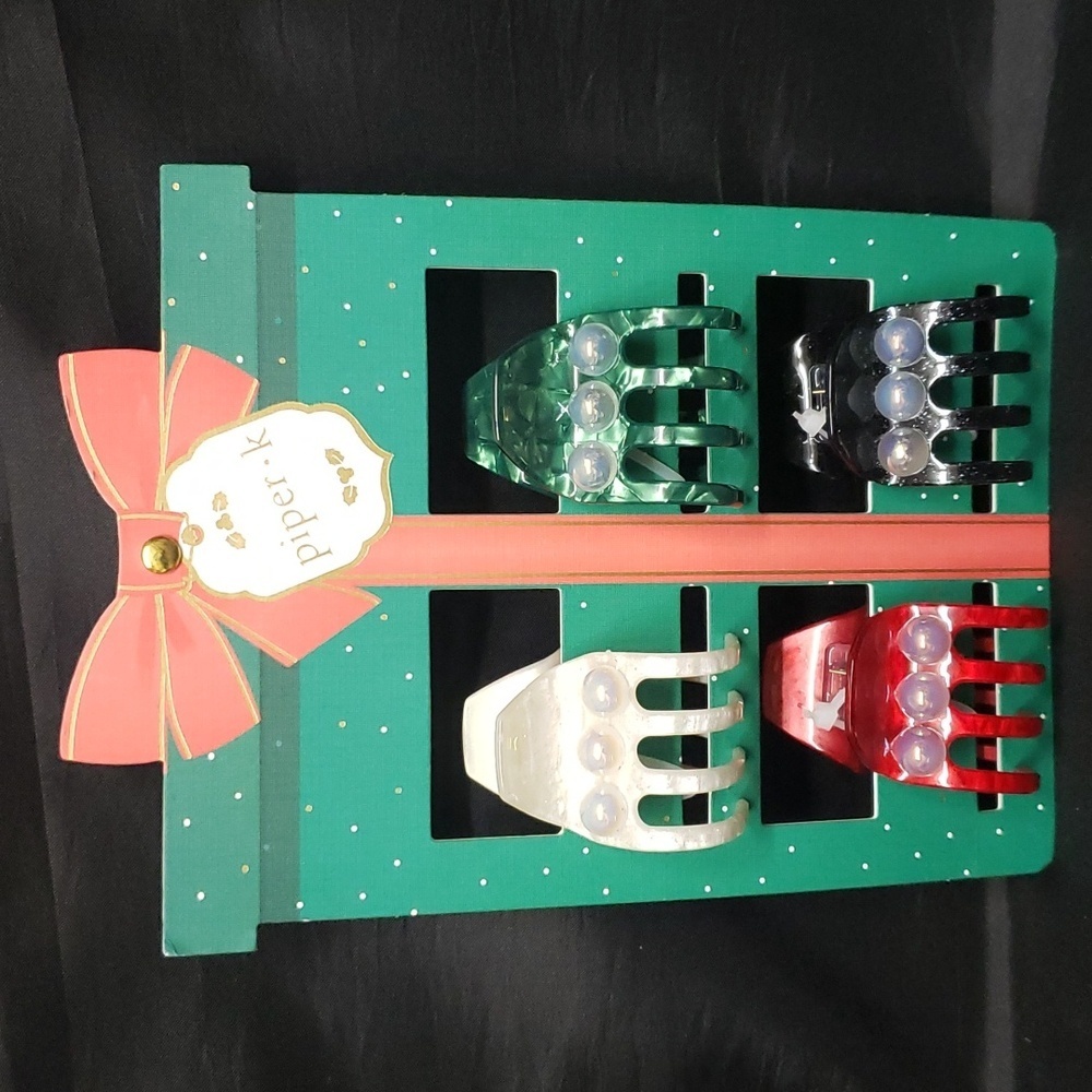 Piper K NWT Iridescent Holiday Hair Clips